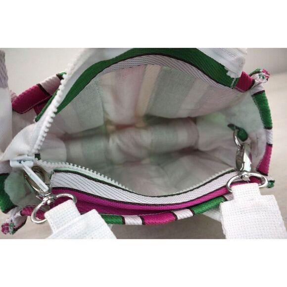 BDG x Urban Outfitters OB1767894 Pink/Green Striped Serena Mesh Mini Tote Bag - Picture 3 of 8
